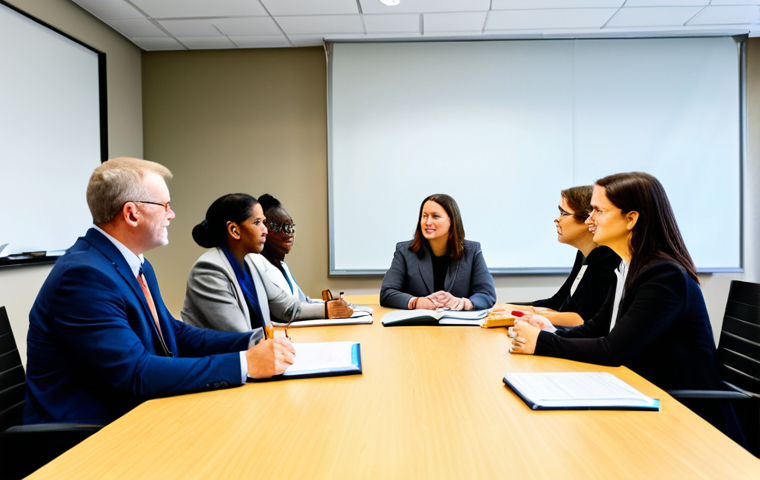 **

A diverse group of teachers participating in an ethics workshop, fully clothed in professional attire, seated around a table in a bright and modern conference room. The atmosphere is collaborative and engaging. Some teachers are taking notes, while others are participating in a discussion. Background includes presentation slides about ethical decision-making frameworks. Safe for work, appropriate content, family-friendly, perfect anatomy, correct proportions, well-formed hands, proper finger count, professional photography, high quality.

**