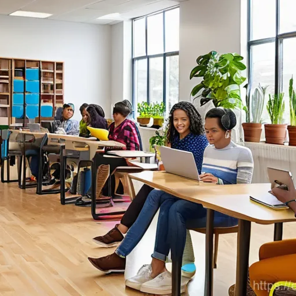 문해교육사 학습자 수준별 교육법 - **Personalized Digital Learning Hub:**
    "A vibrant and inclusive learning environment filled with...