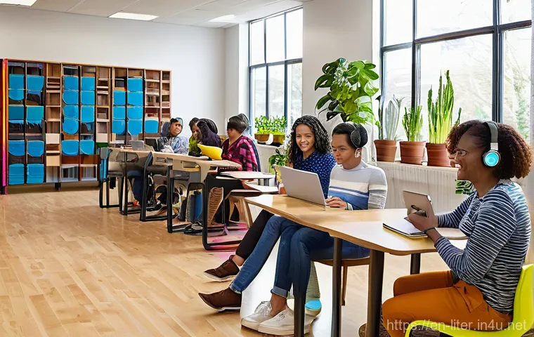 문해교육사 학습자 수준별 교육법 - **Personalized Digital Learning Hub:**
    "A vibrant and inclusive learning environment filled with...