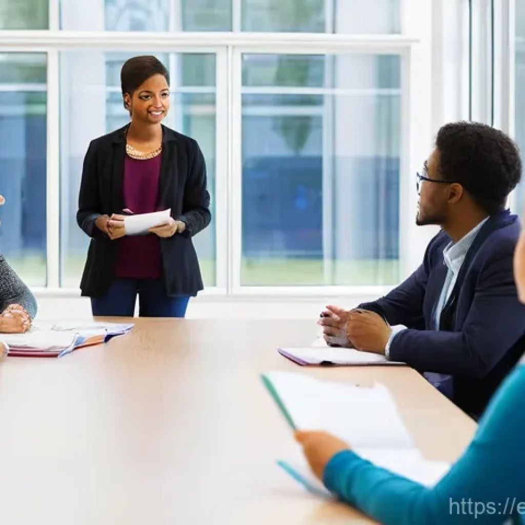 문해교육사 국가 인증 제도의 의미 - **Prompt:** A diverse group of adult learners, aged 30s to 60s, attentively seated around a large, m...