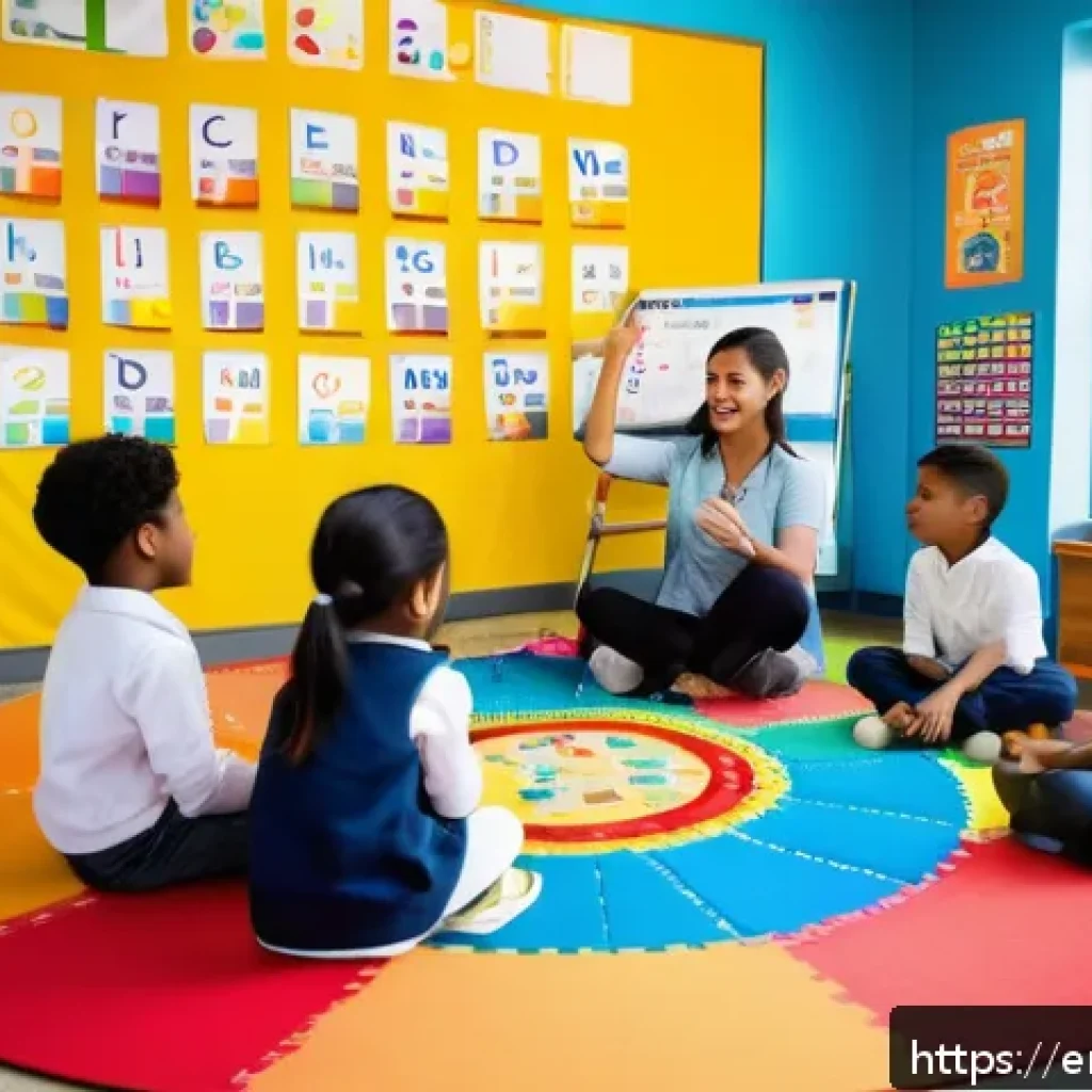 문해교육사 시험 과목 상세 분석 - A bright and inviting elementary classroom focused on literacy development, featuring diverse young ...